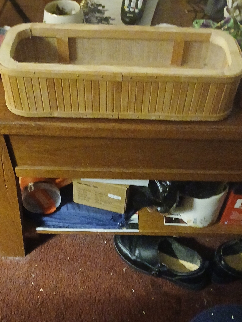 Natural Bamboo Storage Tray Organizer - Neutral Brown